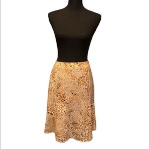Talbots silk animal print skirt